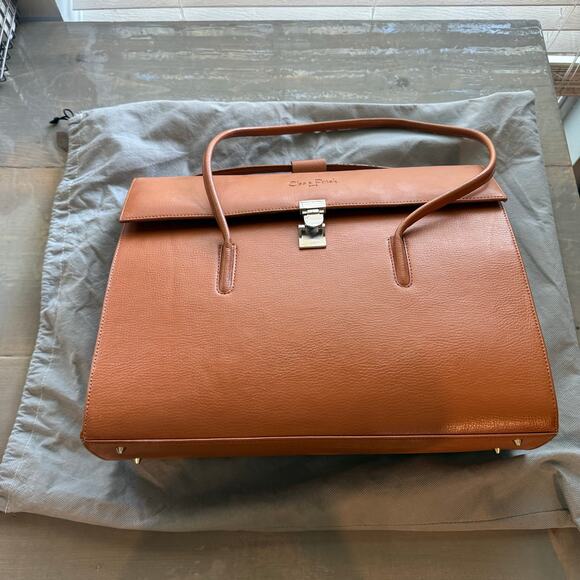 Cleo & Patek Paris Camel Leather Vintage Briefcase - Picture 2 of 10